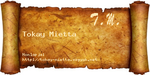 Tokay Mietta névjegykártya